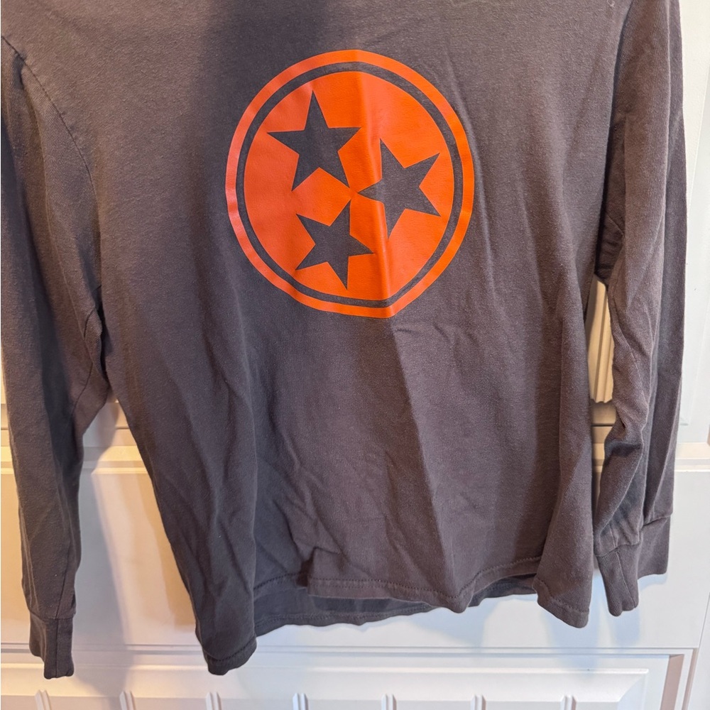 Port and Company Gray Shirt with Orange Design